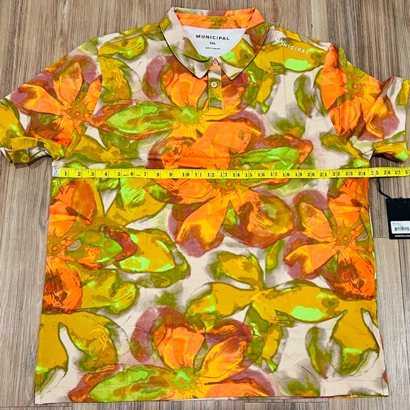 Municipal Men’s XXL Short Sleeve Golf Wildflower Polo - Picture 5 of 9